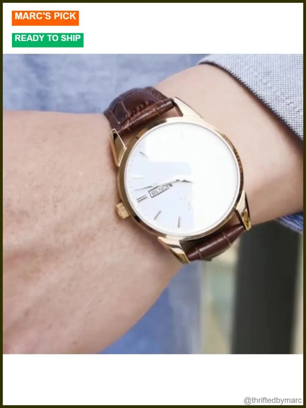 Men's Simple Dress Watch with Day and Date, Luminous Hands, Quartz Movement,